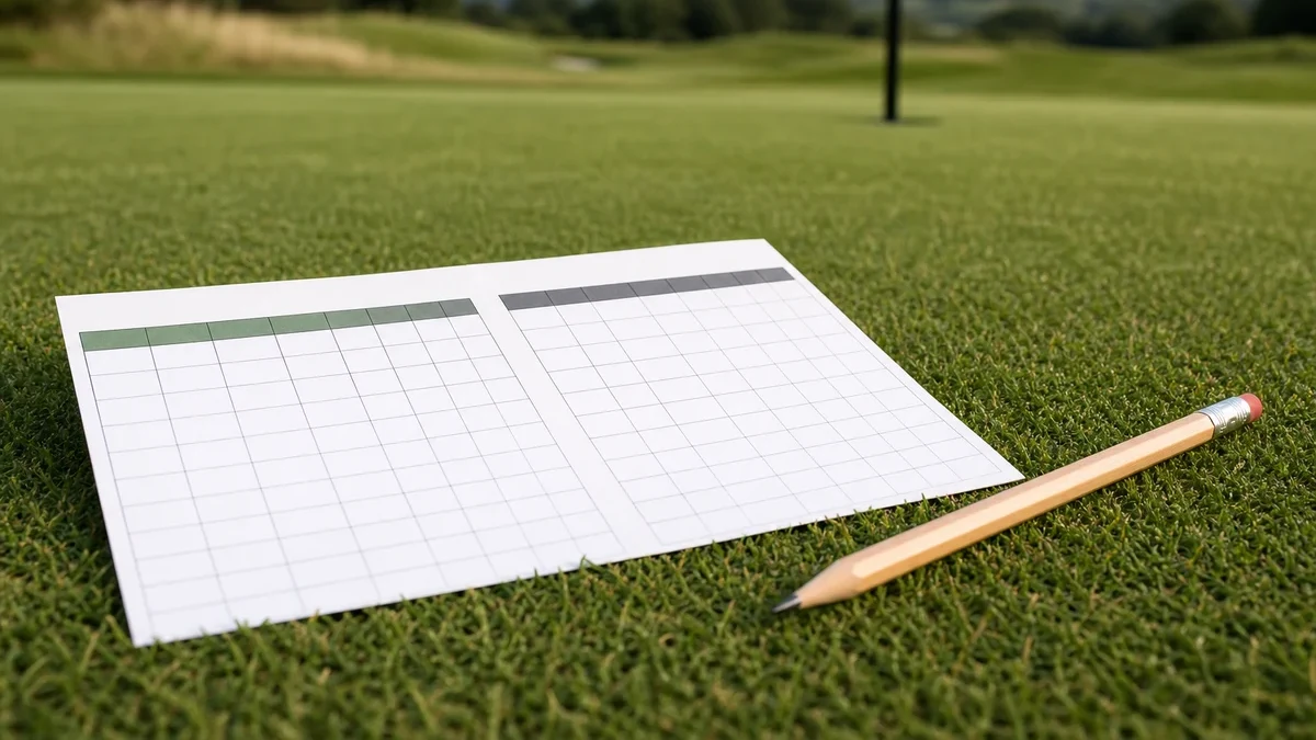 Bästboll i golf: när lagets bästa score räknas illustrerad med golfmotiv