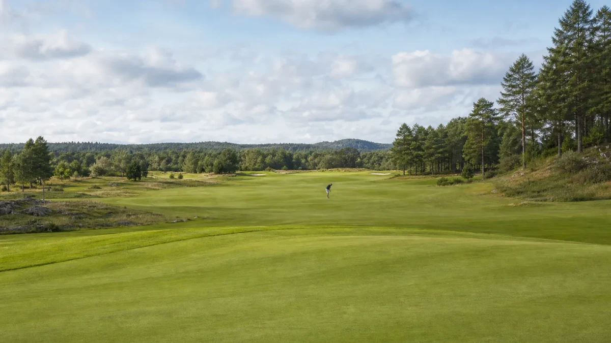 Golfspelare på en öppen golfbana